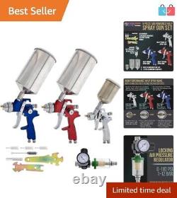 Set de pistolet à peinture HVLP haute performance avec kit d'entretien et garantie d'un an