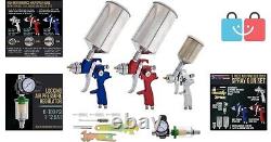 Set de pistolet à peinture HVLP haute performance avec kit d'entretien et garantie d'un an