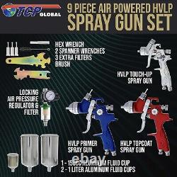 Set de pistolet à peinture HVLP haute performance avec kit d'entretien et garantie d'un an