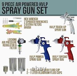 Tcp Global Complete Professional 9 Pièces Hvlp Spray Gun Set